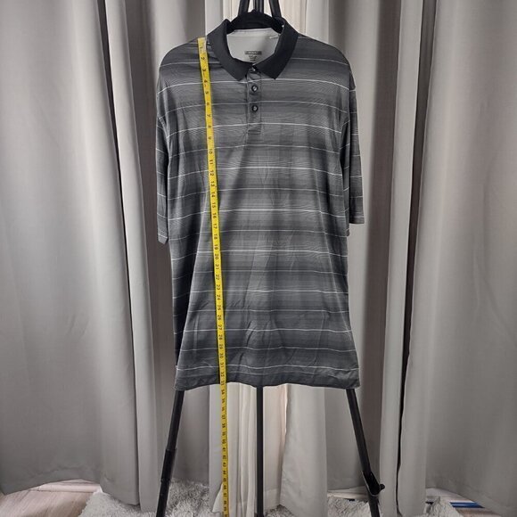 Cutter & Buck Dark Gray Light Gray White Polyester DryTec Polo Golf Shirt Sz XXL - Picture 5 of 12